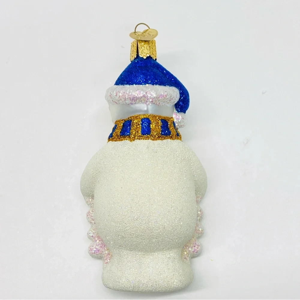 UK University of Kentucky Snowman Glass Christmas Tree Ornament Wildcats READ